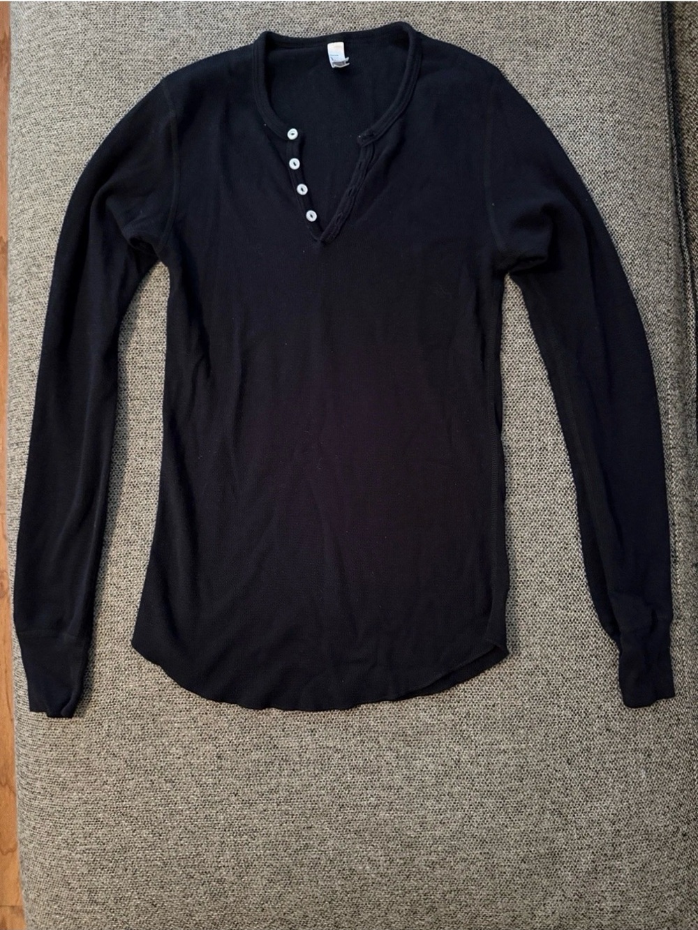 VTG American Apparel Black Long Sleeve Henley Top